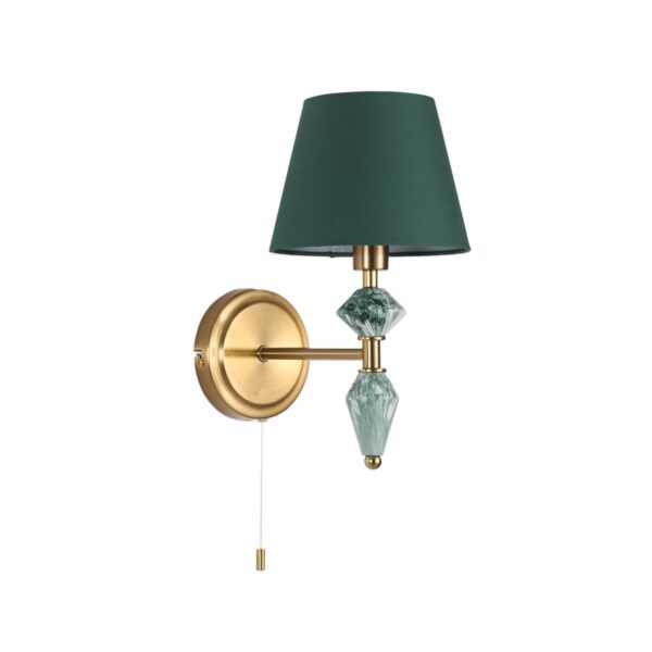 e04bda70d1785e92325a8088c23c11d2 8275/1W CLASSI латунь/зеленый, металл/керамика/ткань Бра Е14 1*40W 220V VERMONT