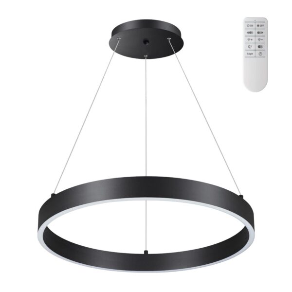 f78541e4a0e1acaf9893a650ada7de86 358959 OVER NT22 298 черный Светильник подвесной диммируемый, в комплекте пульт ДУ (2.4G) IP20 LED 3000К~6000К 50W 220V ITER