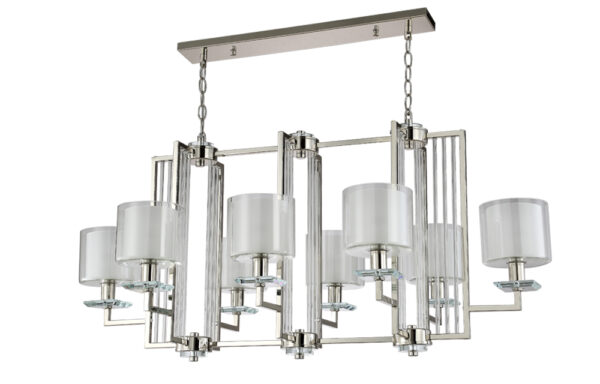 NICOLAS_SP8_L1000_NICKEL-WHITE Люстра Crystal Lux NICOLAS SP8 L1000 NICKEL/WHITE