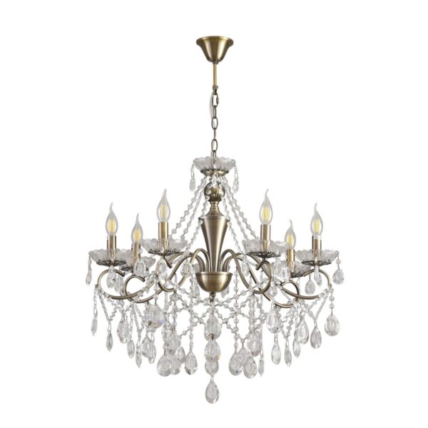 ad06fee534a20188cef15d4fc4b01286 8346/7 CLASSI LN26 089 бронза/прозрачный, металл/хрусталь Люстра потолочная E14 7*40W 220V LUINA