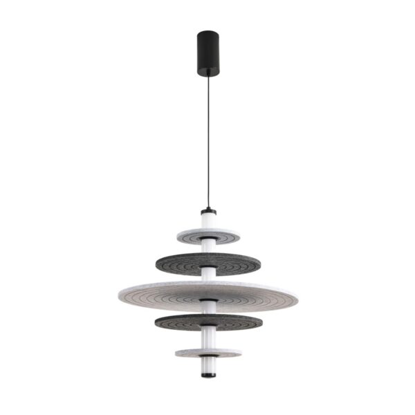 fb35897e7903736c96a20a10d4e1ff07 8295/14AL LEDIO LN26 365 черный/светло-серый/темно-серый, металл/фетр/акрил Подвес LED 14W 3000K 220V FELTA