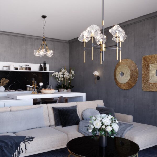 64121c8ea0fa9b4d243d4846388f0bdf 4789/1W LOFT ODL21 421 черный/золотой/прозрачный Бра G9 1*40W STONO