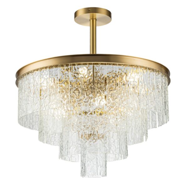 982.970 Подвесная люстра Belfast Harland 6308-6 BR CL Латунь / Стекло