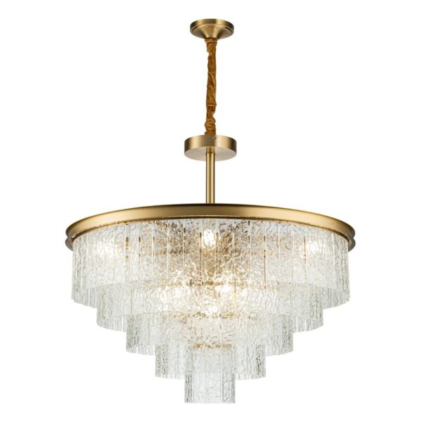 994.970 Подвесная люстра Belfast Harland 6308-8 BR CL Латунь / Стекло