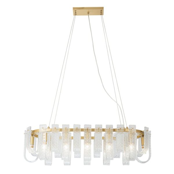 1050.970 Подвесная люстра Belfast Severn 6601-950 BR CL Латунь / Стекло