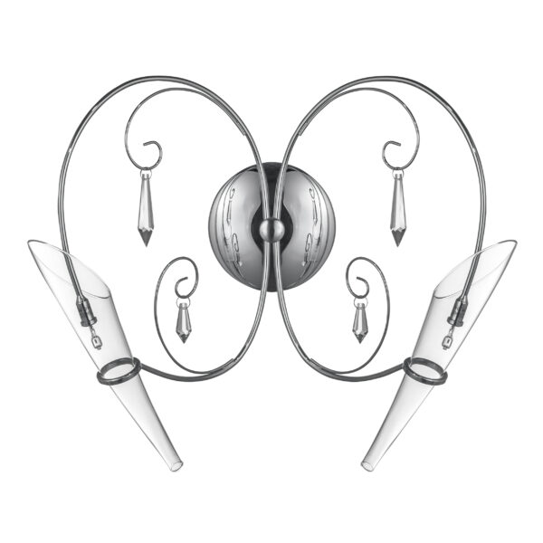 1eed989a410611e580f3c81f66f678af_99395e59fe5c11e68114c81f66f678b0 755624 Бра SCARABEO 2х35W G4 12V ХРОМ хрусталь+стекло