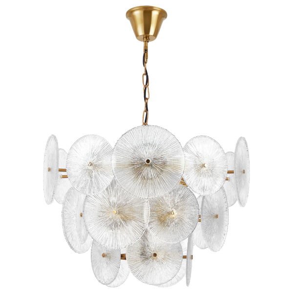 30fd4f1cbb8611ef80c0c81f66f678af_d1bb7c3d4dbc11f080c0c81f66f678af 799083 Люстра RETRO 8х8W (led) E14 ЛАТУНЬ/ПРОЗРАЧНЫ