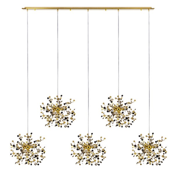 83f4a4e7d48011ee8145c81f66f678b0_6918b15b6ab611ef80c0c81f66f678af L5PL721132 Подвес пятерной линейный EXTRA 5x3x5W(led) G9 (721132 — 5 + 572162 -1) ЗОЛОТО