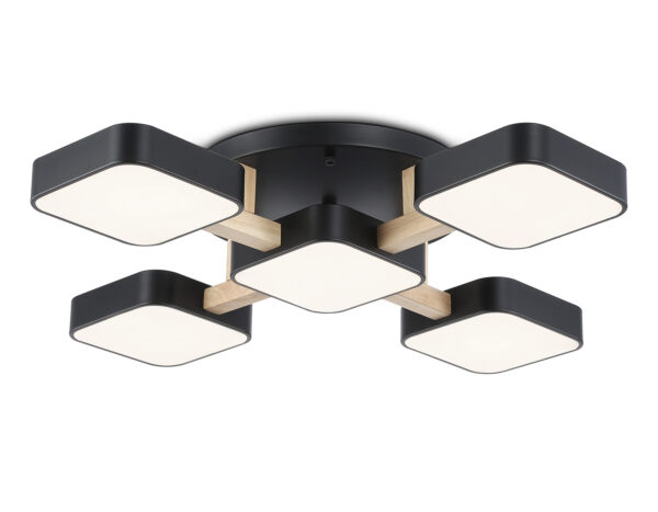 FL4883 FL4883/5 BK/WD черный/дерево 90W 3000-6000K 675*675*110 (без ПДУ)