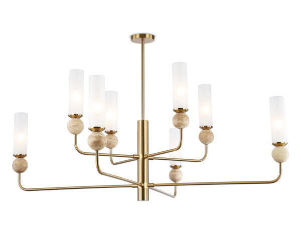 LH53252 LH53252/8 BS/FR латунь/белый матовый E14*8 max 40W D1260*1445