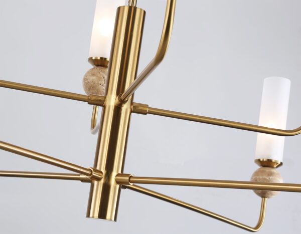 LH53252_macro3 LH53252/8 BS/FR латунь/белый матовый E14*8 max 40W D1260*1445