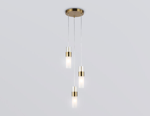 LH55112_mode1 LH55112/3 BS/FR/TI латунь/белый матовый/янтарь E14*3 max 40W D220*1200