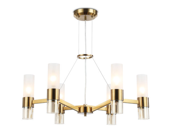 LH55114 LH55114/6 BS/FR/TI латунь/белый матовый/янтарь E14*6 max 40W D650*1080