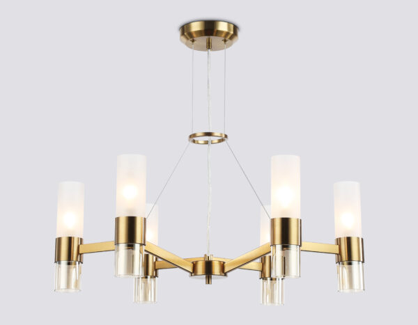 LH55114_mode1_1 LH55114/6 BS/FR/TI латунь/белый матовый/янтарь E14*6 max 40W D650*1080