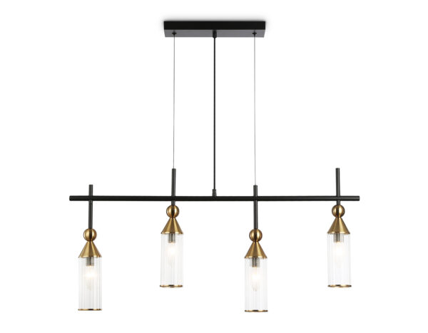 LH55254 LH55254/4 BK/BS/CL черный/латунь/прозрачный E14*4 max 40W 845*65*1150