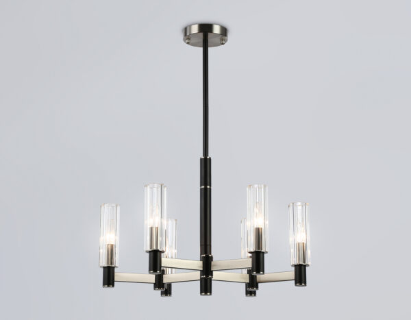 LH55501_mode1 LH55501/6 SN/BK/CL сатин никель/черный/прозрачный E14*6 max 40W D570*760