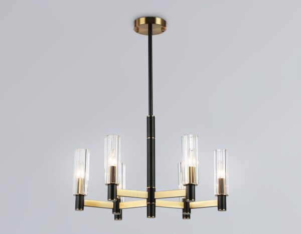 LH55511_mode1 LH55511/6 BK/BS/CL черный/латунь/прозрачный E14*6 max 40W D570*760