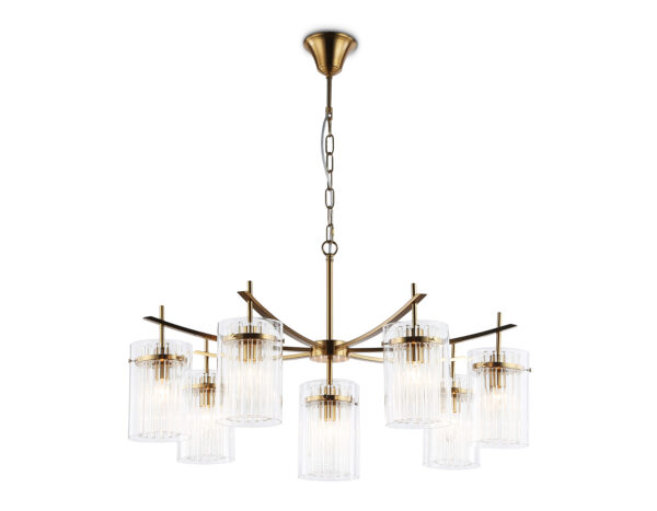 LH56033 LH56033/7+1 BS/CL латунь/прозрачный E14*8 max 40W D790*1200