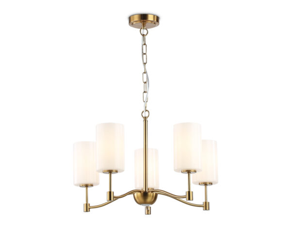 LH56051 LH56051/5 BS/FR латунь/белый матовый E14*5 max 40W D590*950