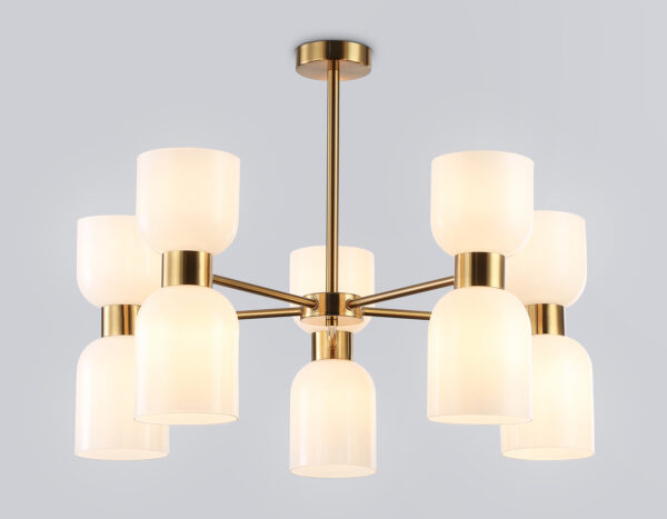 LH56093_mode1 LH56093/10 BS/FR латунь/белый матовый E14*10 max 40W D700*510