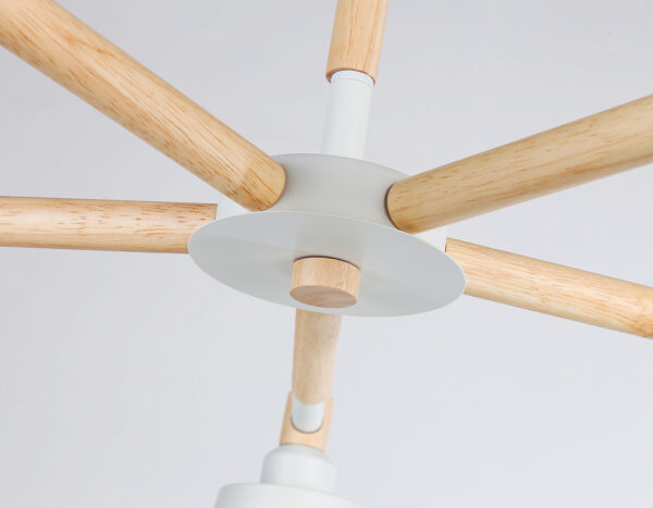 TR82208_macro1 TR82208/5 WH/LW белый/светлое дерево E27/5 max 40W D780*430