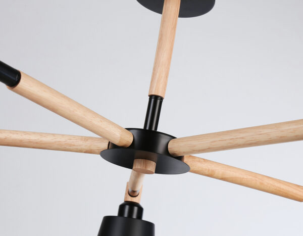 TR82211_macro1 TR82211/5 BK/LW черный/светлое дерево E27/5 max 40W D780*430