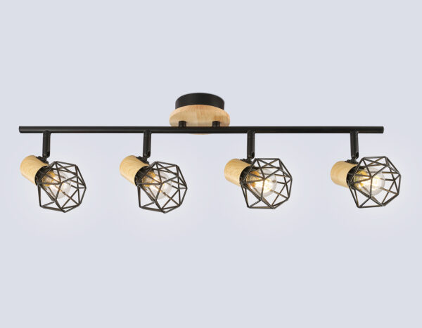 TR8754_mode1 TR8754/4 BK/WD черный/дерево IP20 E27/4 615*115*200