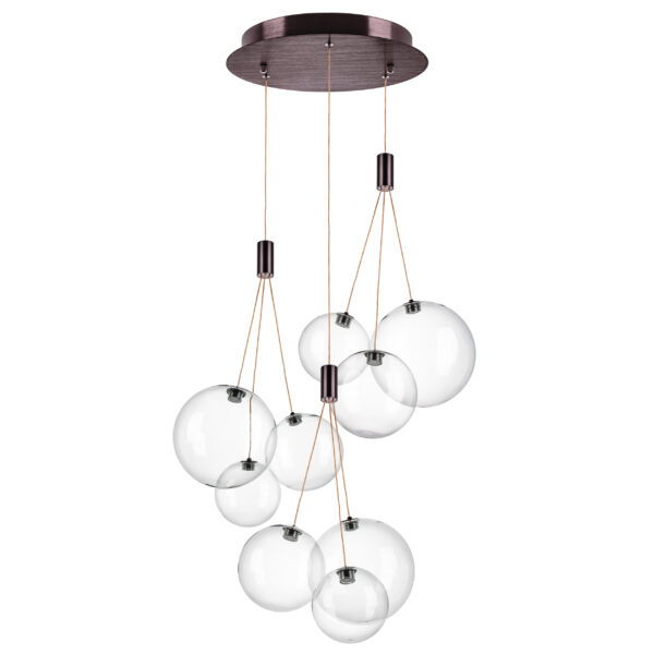 fcadda31011711ee813fc81f66f678b0_2fad513898e811ee8145c81f66f678b0 801090 Люстра SFERETTA LED 9х1,35W 600LM КОФЕЙНЫЙ/ПРОЗРАЧНЫЙ 3000K