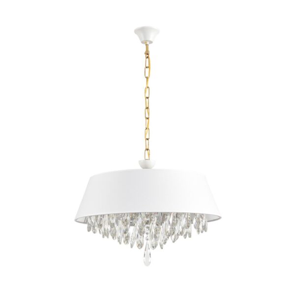 261cc2d449b4205d820bd85d22a32230 8374/6 CLASSI LN26 118 латунь/белый/прозрачный, металл/текстиль/хрусталь Люстра подвесная E27 6*60W 220V MITRIM