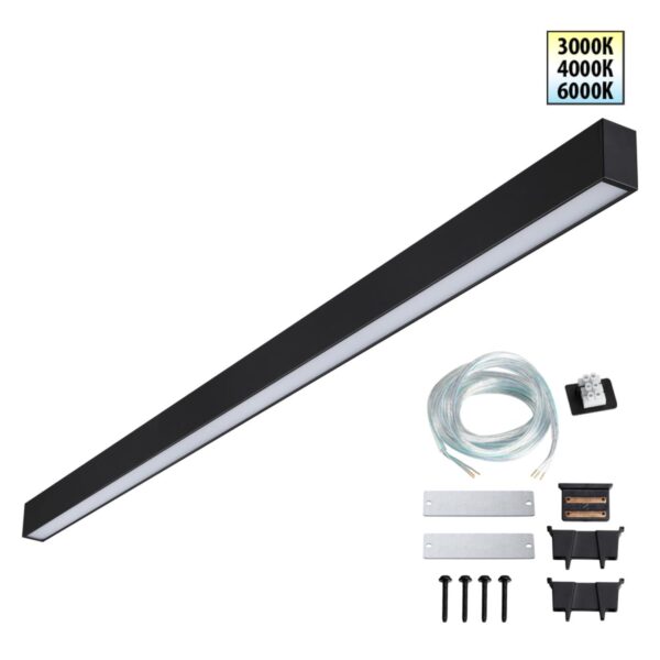 2c403fb3dd3509f0155c6099ae5a4d23 359605 OVER NT25 000 черный Светильник линейный светодиод. с переключ. цв. температуры IP20 LED 40W 220-240V 3000К4000К6000К FATTO