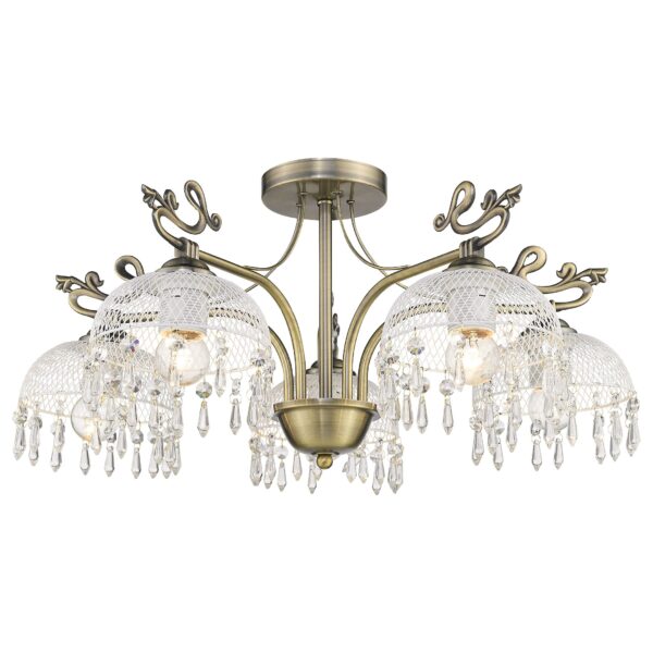 2p1ix0haszcrds9kg8zajumk7lvqxya9 733-507-05 VELANTE Классический стиль светильник потолочный, E27, 5x60W