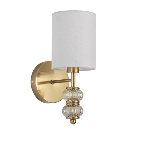 4a3cafb750ad8efc13c33094db3c1749 8337/1W MODERNI LN26 144 бронза/белый, металл/стекло/текстиль Бра E14 40W 220V ILMIRA