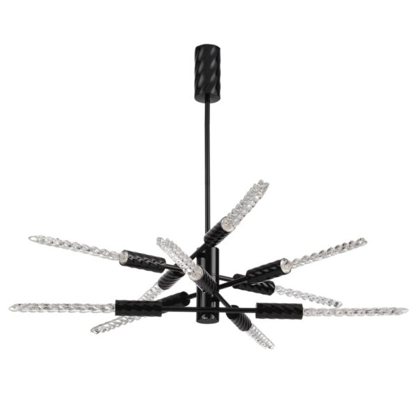 63c6324af300c075157c55e4961d0475 5459/28L L-VISION ODL_EX26 041 черный глянцевый/прозрачн./металл/стекло Люстра LED 28W (10*2.8W) 3000K 1260Лм KOLOS