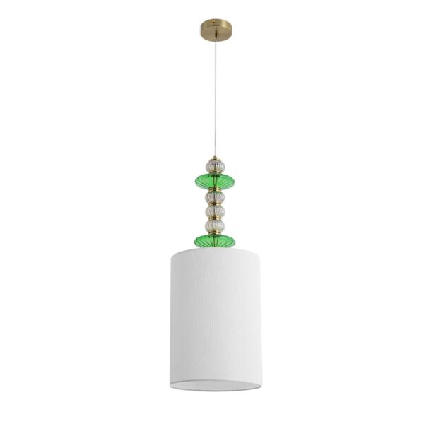 641c63e1010eebfc4b299575078fd275 8337/1A MODERNI LN26 144 бронза/белый/зеленый, металл/стекло/текстиль Подвес E27 60W 220V ILMIRA