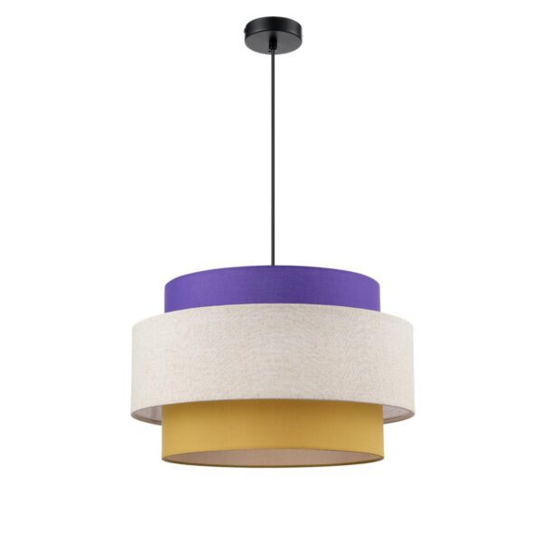 6ebfa6a4ac560770a085fb22ed19b80b 8281/4 MODERNI LN26 183 черный/фиолетовый/бежевый/желтый, металл/текстиль Светильник подвесной E14 4*40W 220V PALERMO