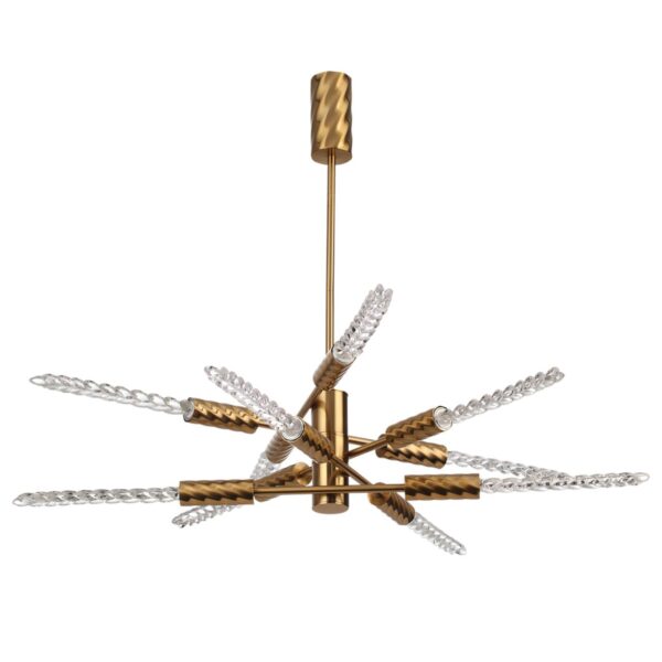 957687fa8cb6378de803ba94e160d0d9 5449/28L L-VISION ODL_EX26 039 сатинированн.латунь/прозрачн./металл/стекло Люстра LED 28W (10*2.8W) 3000K 1260Лм KOLOS