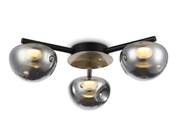 LH12006-2 LH12006/3 BK/GD/SM черный/золото/дымчатый 18W 3000K D640*170