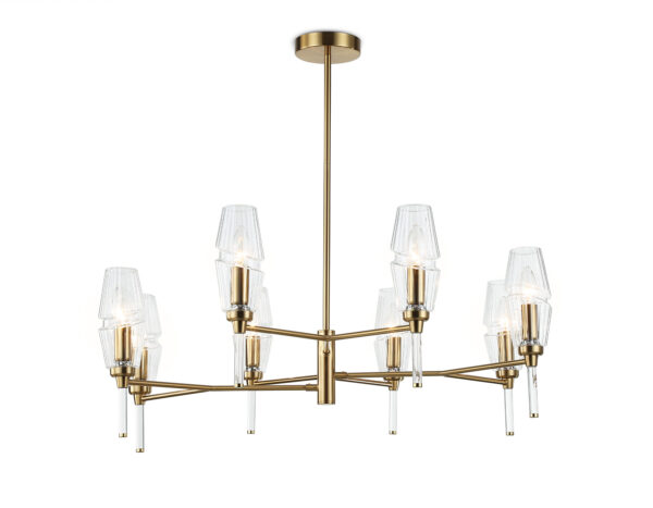 LH55202-2 LH55202/8 BS/CL латунь/прозрачный E14*8 max 40W D800*520