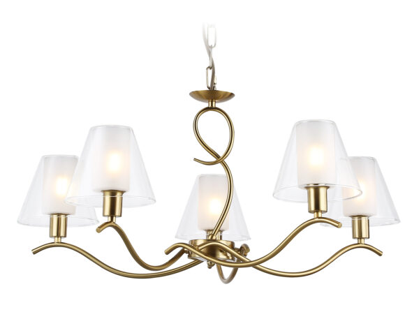 LH57091-2 LH57091/5 BS/FR латунь/белый матовый E14/5 max 40W D690*790