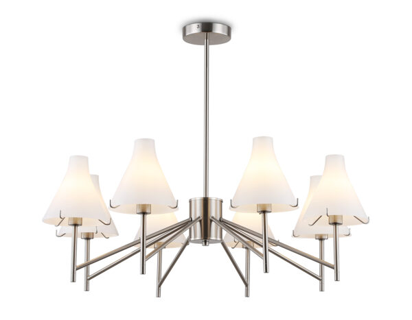 LH57125-2 LH57125/8 SN/FR никель/белый матовый E14/8 max 40W D800*650