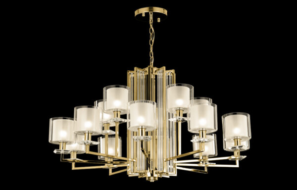 NICOLAS_SP-PL102B5_GOLD-WHITE Люстра Crystal Lux NICOLAS SP-PL10+5 GOLD/WHITE