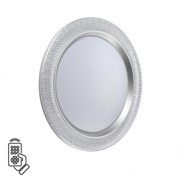 c58f67ae0358b8be2b9640be0d65caf1 7782/DL MARON SN 000 Светильник пластик/белый/серебро LED 48Вт 3000-6000К D398 IP43 пульт ДУ VENDY