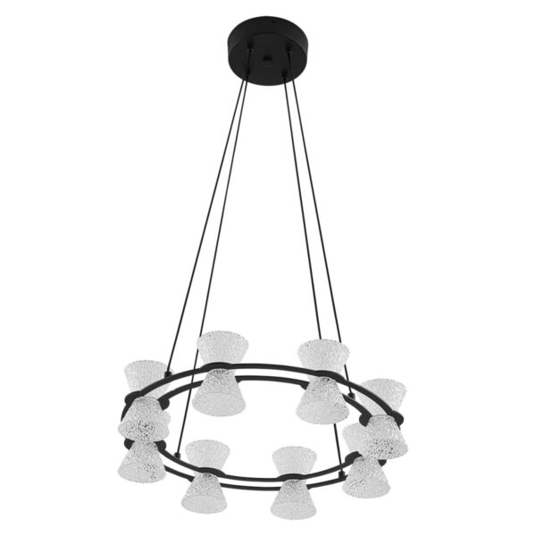 d25e722c501f6c0438525609408f4619 8341/28L LEDIO LN26 228 черный/прозрачный металл/акрил Люстра подвесная LED 28W 3000K 220V VINORA