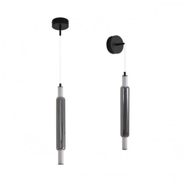 e1d42c9ed03a727742da8aa52c85851f 6556/15WCL LEDIO LN26 280 черный/дымчатый, металл/акрил/стекло Бра/подвес LED 15W 4000К 220V TRENDY