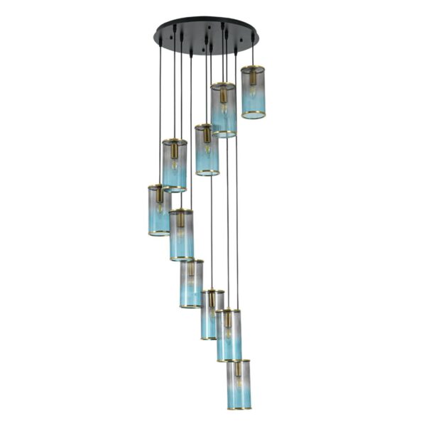 e6513b82e0d83f18016cb92a1440a3c7 8401/10 MODERNI LN26 000 черный/античная бронза/серо-синий, металл/стекло Люстра E14 10*40W 220V MURANO