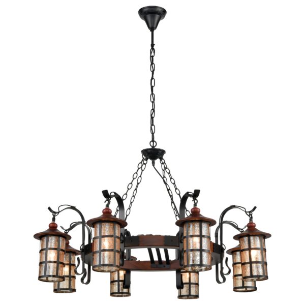 uvwfcfumfqs79nczklbvngmq49cbcjsc-1 560-703-08 VELANTE Деревянный стиль светильник подвесной, E27, 8x40W