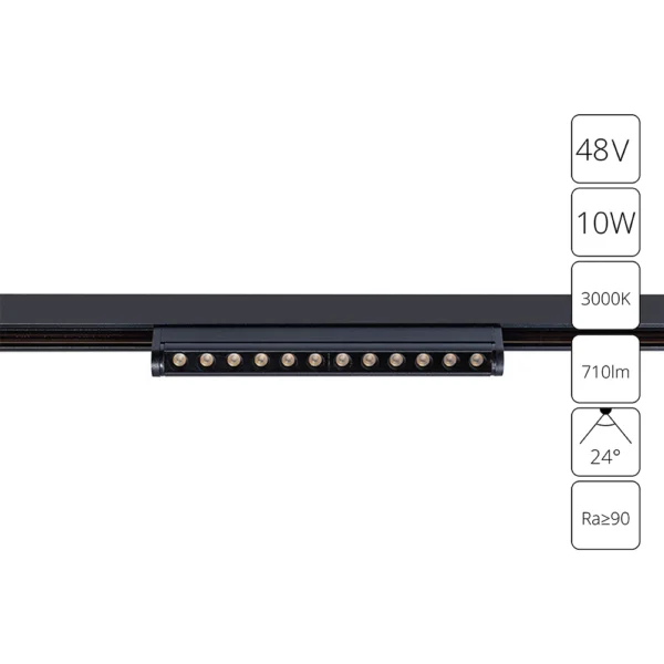 0-1270 A7288PL-1BK СВЕТИЛЬНИК ПОТОЛОЧНЫЙ OPTIMA 48В 12Вт 900Лм 3000K 90+ 24°