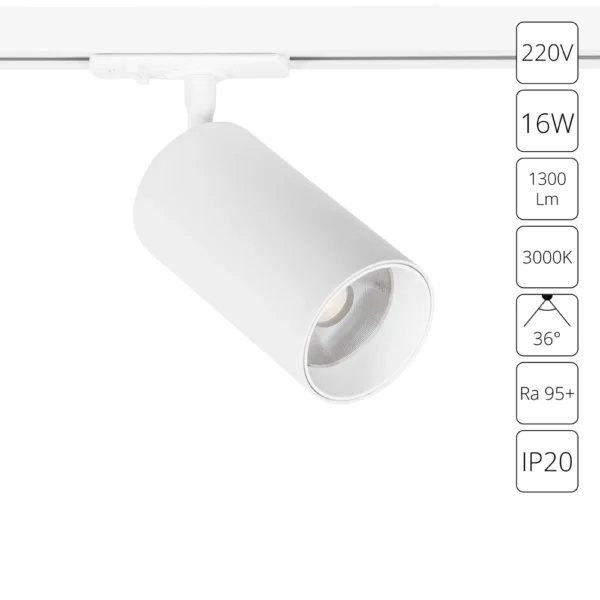 0-1373 A1337PL-1WH СВЕТИЛЬНИК ПОТОЛОЧНЫЙ AERO 220В 16Вт 1300Лм 3000К 90+ 36°