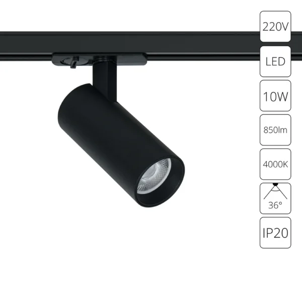 0-1378 A1945PL-1BK СВЕТИЛЬНИК ПОТОЛОЧНЫЙ BENE 220В 10Вт 850Лм 4000К 90+ 36°