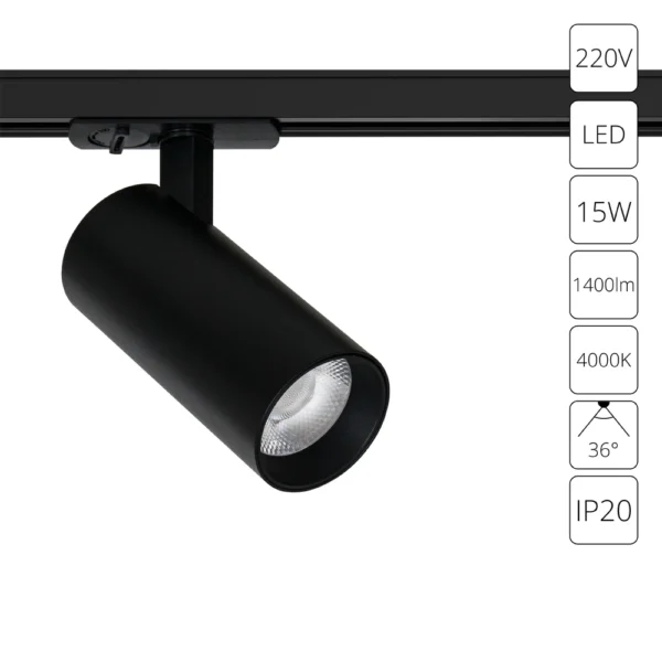 0-1379 A1946PL-1BK СВЕТИЛЬНИК ПОТОЛОЧНЫЙ BENE 220В 15Вт 1400Лм 4000К 90+ 36°